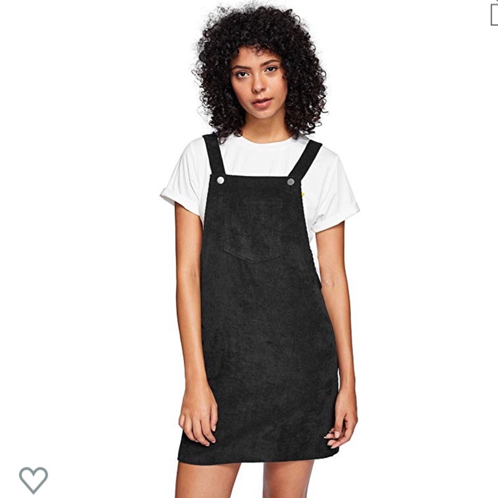 Black Corduroy Overall Dress